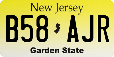 NJ license plate B58AJR