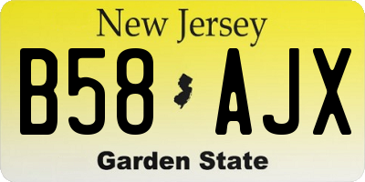 NJ license plate B58AJX