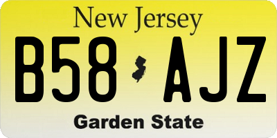 NJ license plate B58AJZ