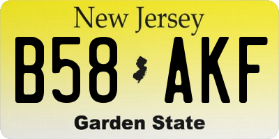 NJ license plate B58AKF