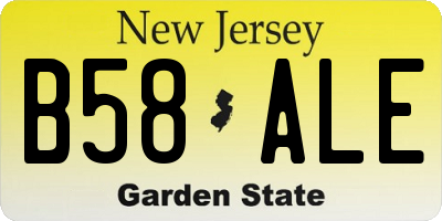 NJ license plate B58ALE