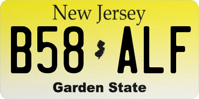 NJ license plate B58ALF