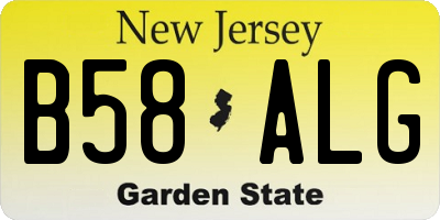 NJ license plate B58ALG