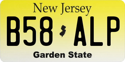 NJ license plate B58ALP