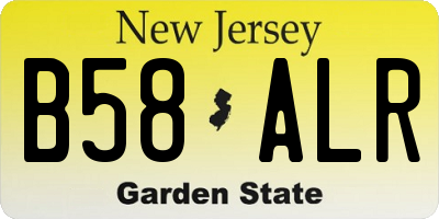 NJ license plate B58ALR