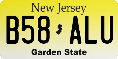 NJ license plate B58ALU