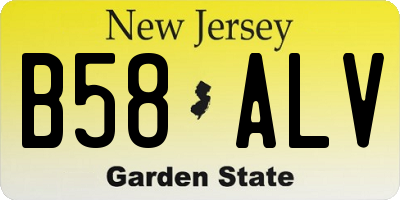 NJ license plate B58ALV