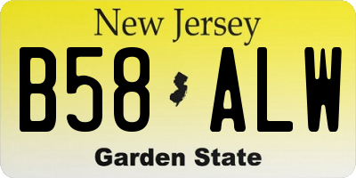 NJ license plate B58ALW