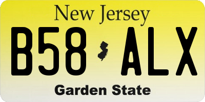 NJ license plate B58ALX
