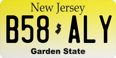 NJ license plate B58ALY