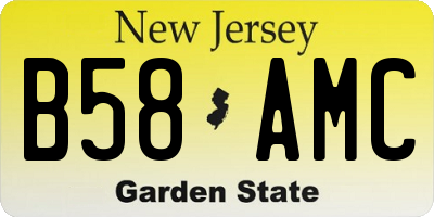 NJ license plate B58AMC