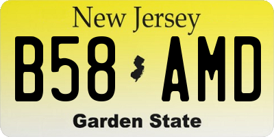 NJ license plate B58AMD