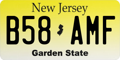NJ license plate B58AMF