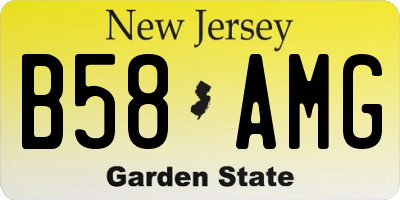 NJ license plate B58AMG