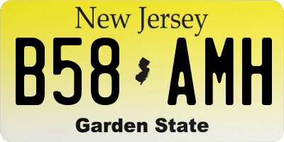 NJ license plate B58AMH