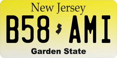 NJ license plate B58AMI