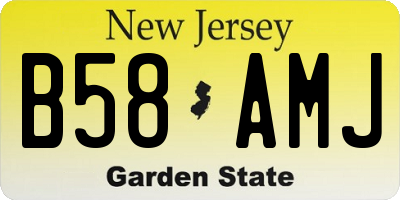 NJ license plate B58AMJ