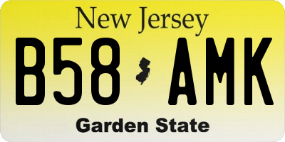 NJ license plate B58AMK