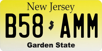 NJ license plate B58AMM