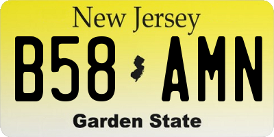 NJ license plate B58AMN
