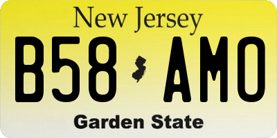 NJ license plate B58AMO