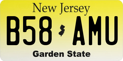 NJ license plate B58AMU