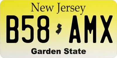NJ license plate B58AMX