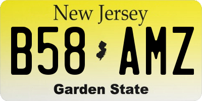 NJ license plate B58AMZ