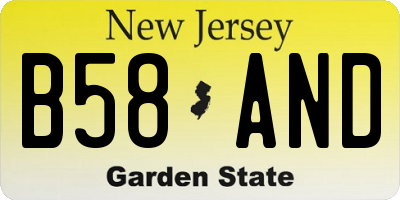 NJ license plate B58AND