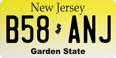 NJ license plate B58ANJ