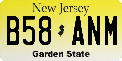 NJ license plate B58ANM