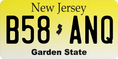 NJ license plate B58ANQ
