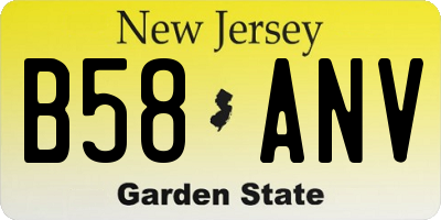 NJ license plate B58ANV