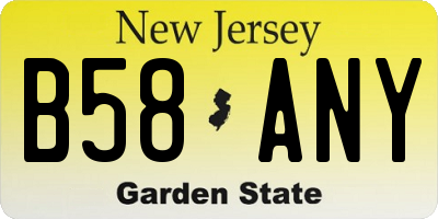 NJ license plate B58ANY
