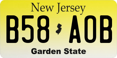 NJ license plate B58AOB