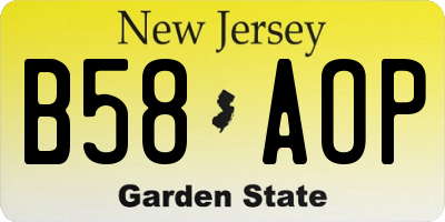 NJ license plate B58AOP
