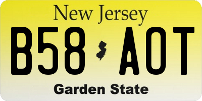 NJ license plate B58AOT