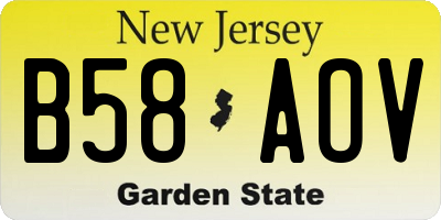 NJ license plate B58AOV
