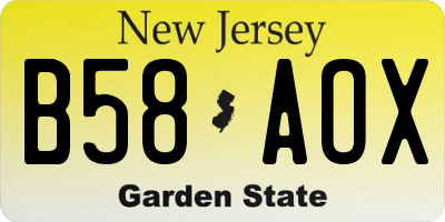 NJ license plate B58AOX