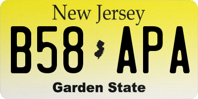 NJ license plate B58APA