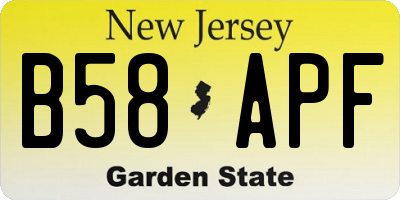 NJ license plate B58APF