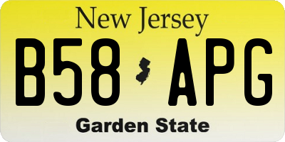 NJ license plate B58APG