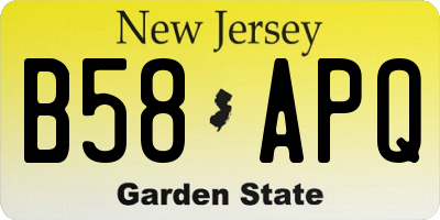 NJ license plate B58APQ
