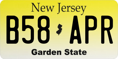 NJ license plate B58APR