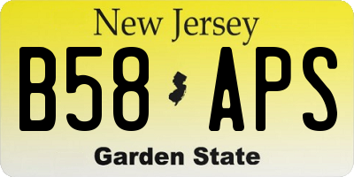 NJ license plate B58APS