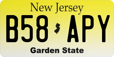 NJ license plate B58APY
