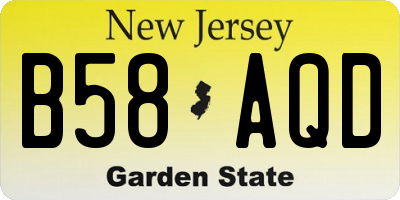 NJ license plate B58AQD