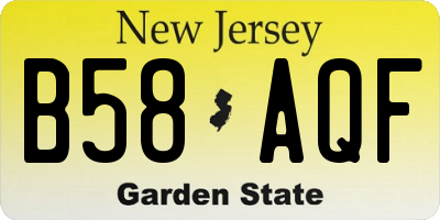 NJ license plate B58AQF