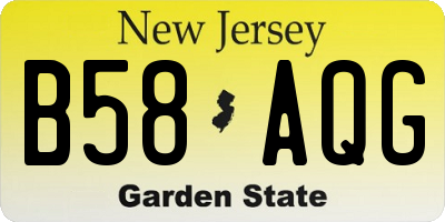 NJ license plate B58AQG