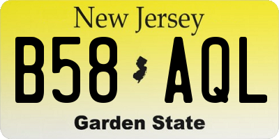 NJ license plate B58AQL